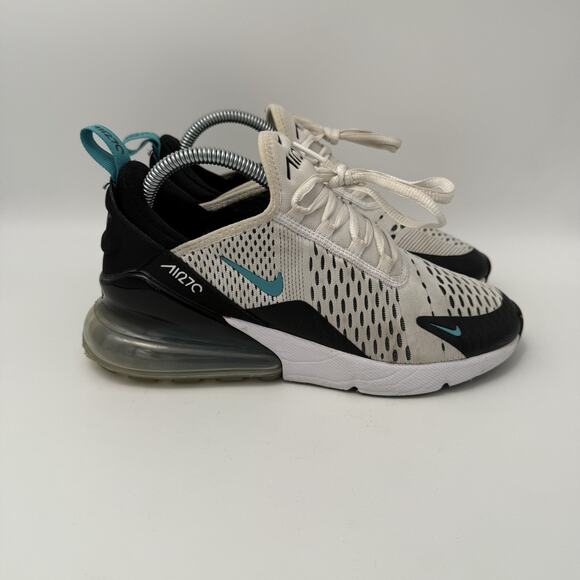 Nike Air Max 270 Shoes White Black Teal Cactus 943345-101 Youth Sz 6Y Womens 7.5 - Picture 2 of 9